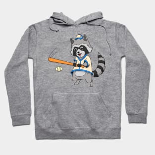 Cartoon raccoon playing baseball Hoodie